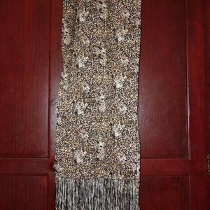 Leopard Fringe Scarf 10x60
